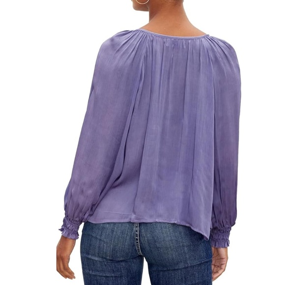 NWT Velvet by Graham & Spencer Helen Crinkle Purple Lilac Blouse Multiple Sizes - Picture 4 of 5